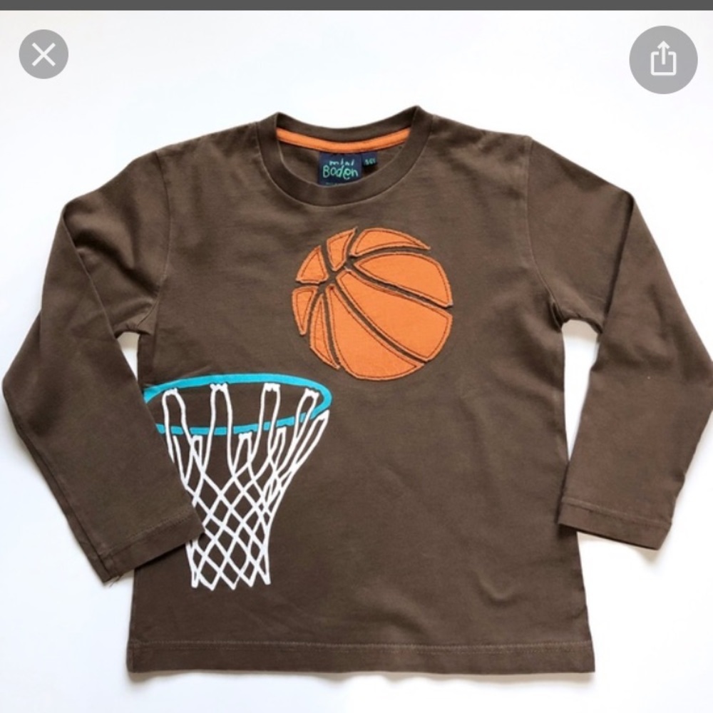 Mini Boden long sleeve brown t-shirt